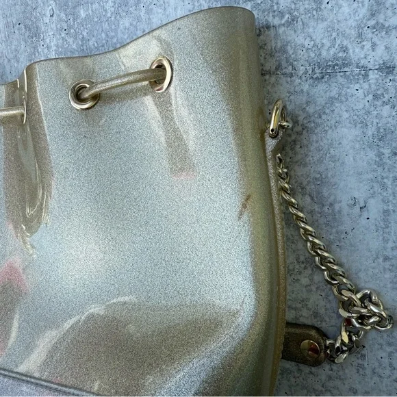KARTELL Grace K Purse Made in Italy Plastic Gold Straps Bucket